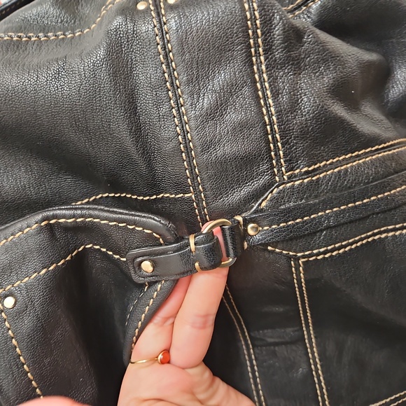 Laundry By Shelli Segal Espresso Goat Leather Tote Large - Picture 11 of 17